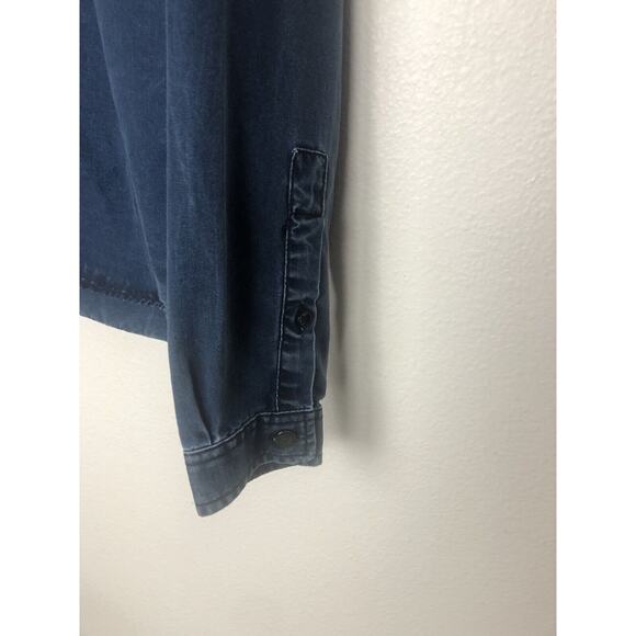 The Kooples Women’s Sz XS Blue Tencel Denim Long Sleeve Button Front Shirt - Picture 5 of 5